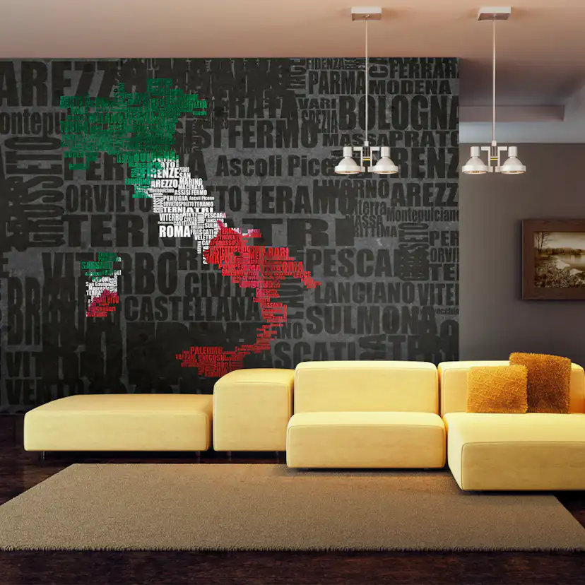 Fototapet Arkiio Text map of Italy 450x270 cm