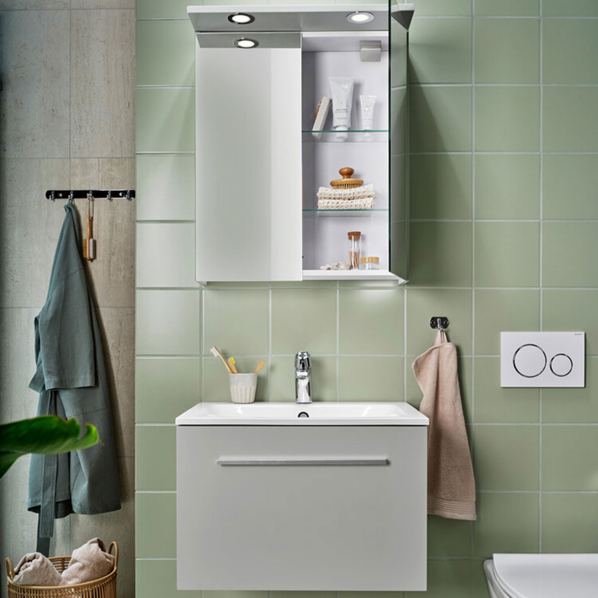 BELYSNINGSRAMP ARIELLA AQUA 2 LAMPOR LJUSGRÅ MATT Ljusgrå