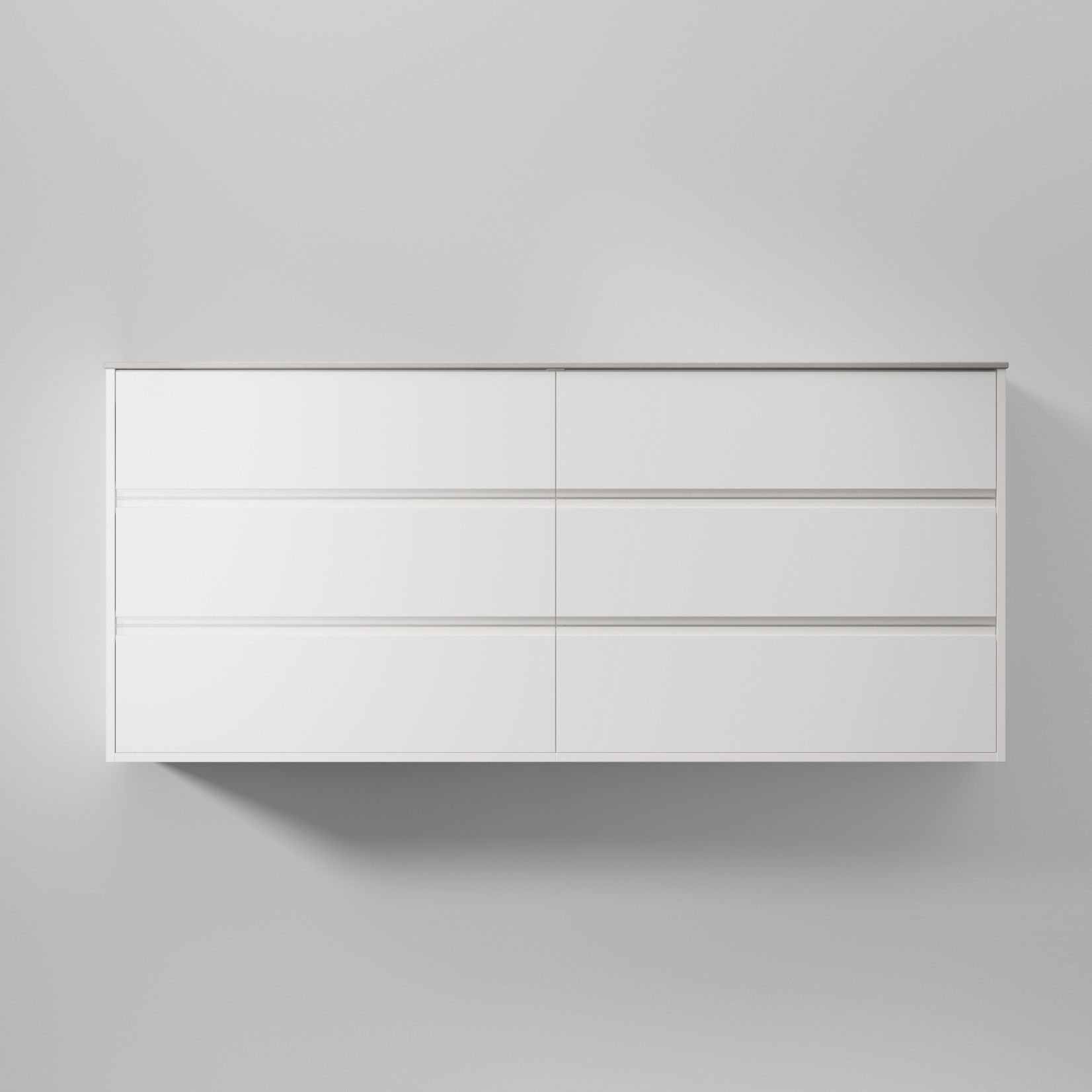Kommod Terra Grip 160 D, Pure White, 6 Lådor Färg: Pure White, Bredd: 1600 mm
