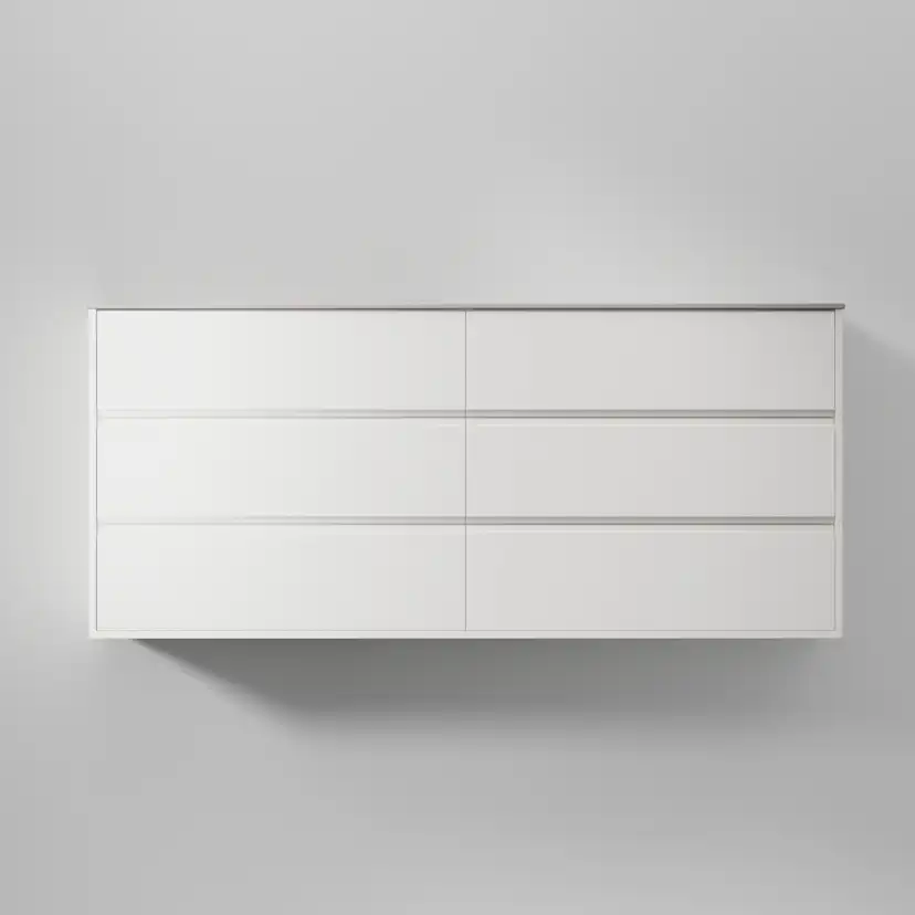 Kommod Terra Grip 160 D, Pure White, 6 Lådor Färg: Pure White, Bredd: 1600 mm