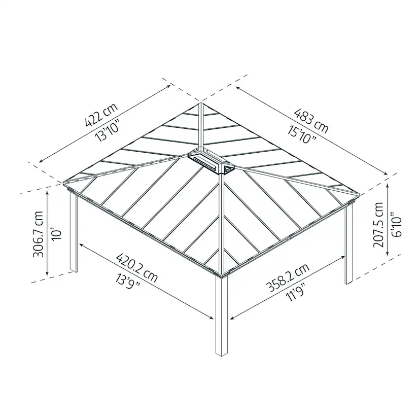 Carport Canopia by Palram Colorado Metall Dubbel Apex 4,3 X 5 m
