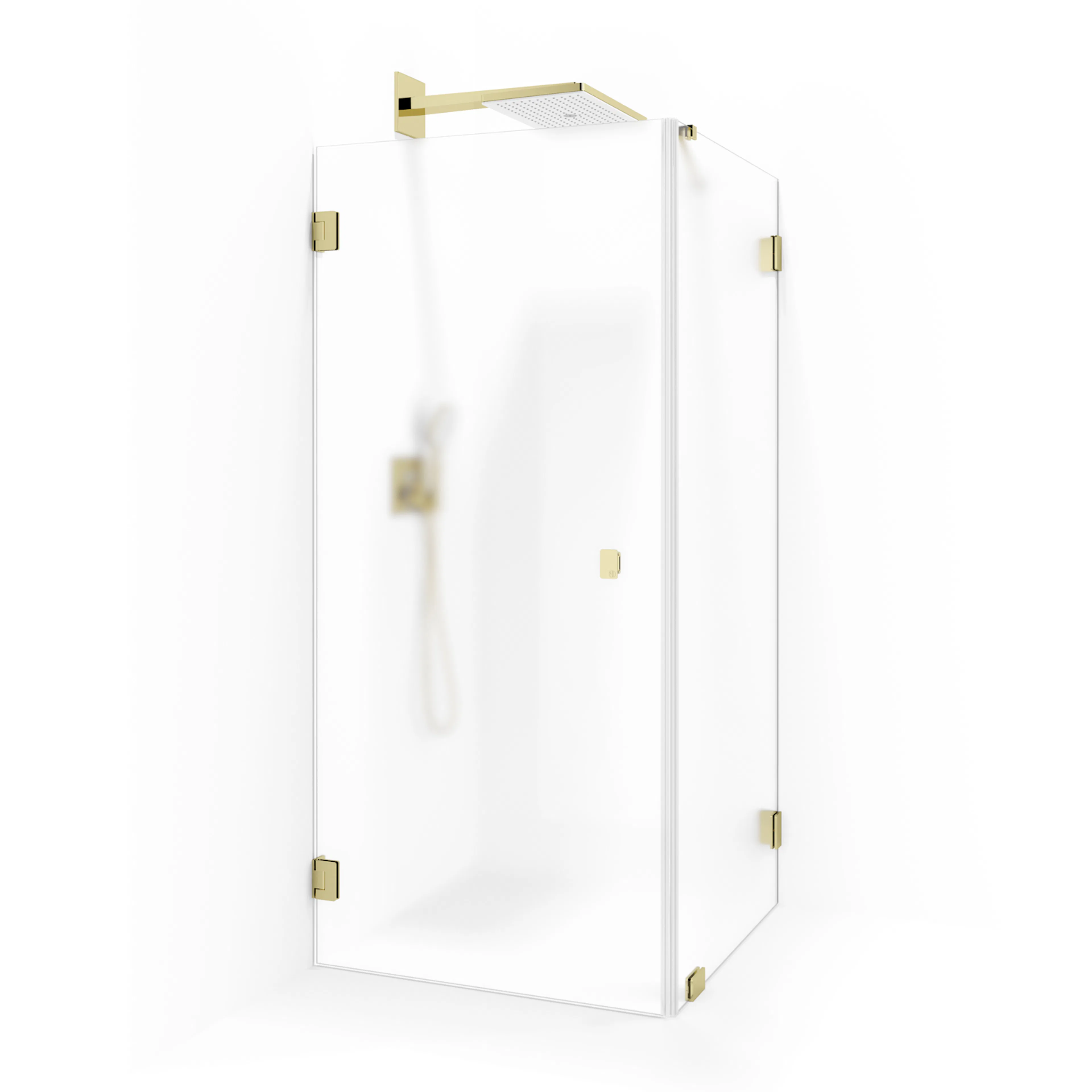 Duschhörna Macro Design Grace Swing, 700x800 mm, Guld, Briljant Ice