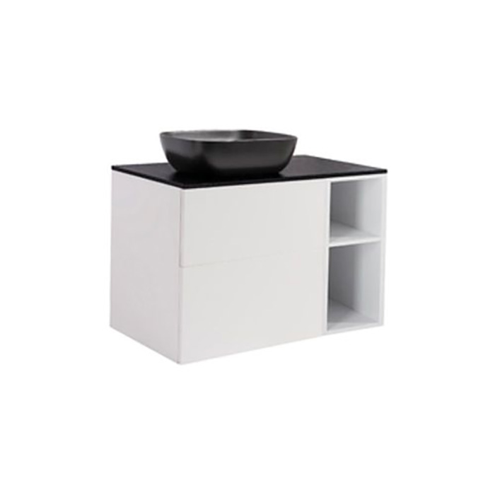 A IS60+30Ö MVIT BS SV+TS REKSV Färg: Mattvit, Färg Tvättställ: Svart, Färg Bänkskiva: Svart, Rektangulär Form, Storlek: 740x908 mm