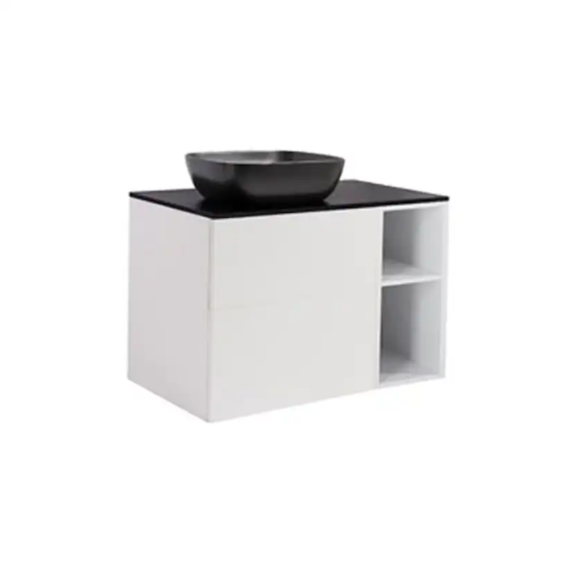 A IS60+30Ö MVIT BS SV+TS REKSV Färg: Mattvit, Färg Tvättställ: Svart, Färg Bänkskiva: Svart, Rektangulär Form, Storlek: 740x908 mm