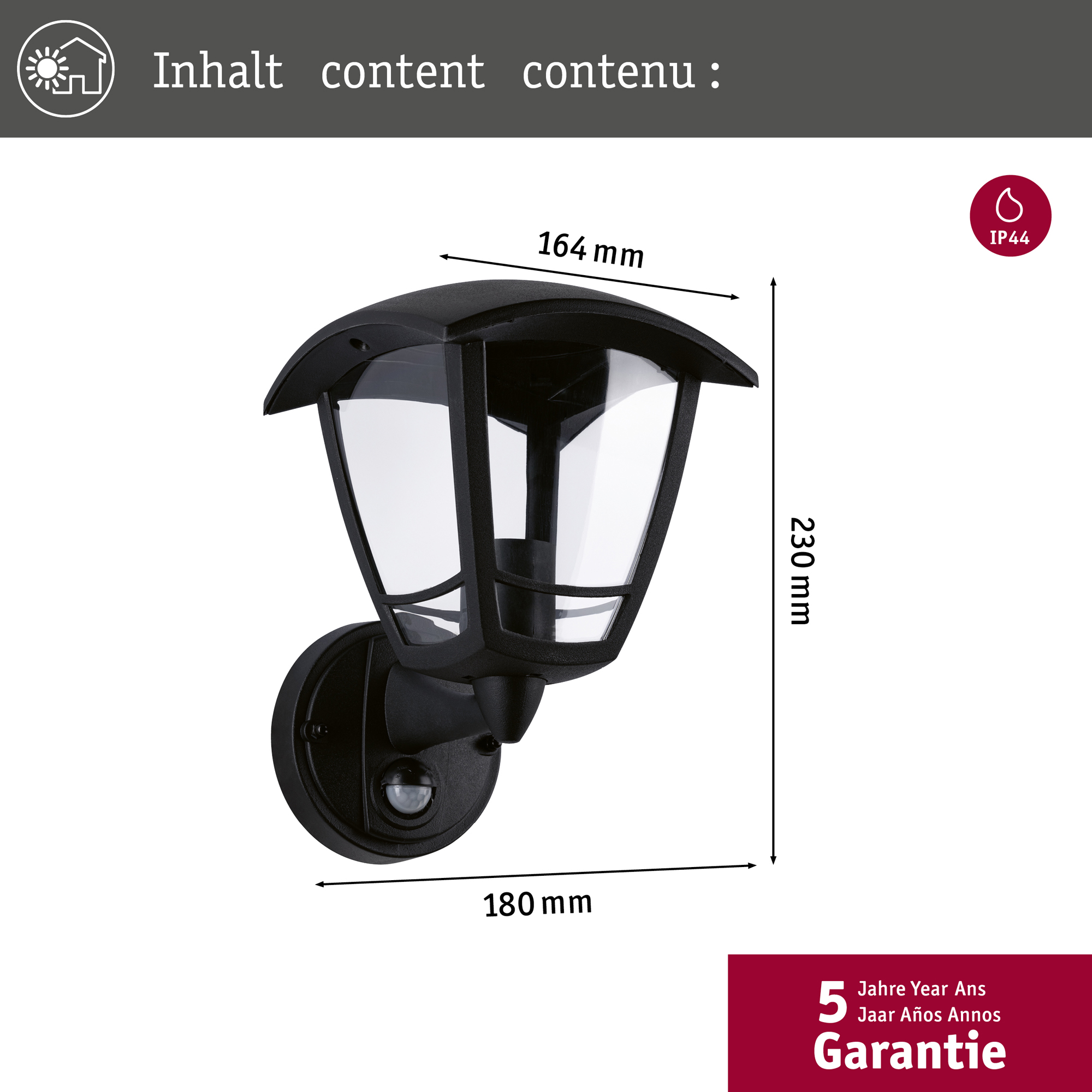 Fasadbelysning Paulmann Classic Curved Hängande IP44 230V