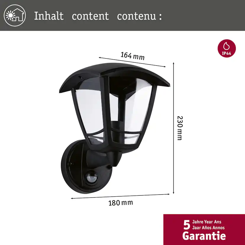 Fasadbelysning Paulmann Classic Curved Hängande IP44 230V