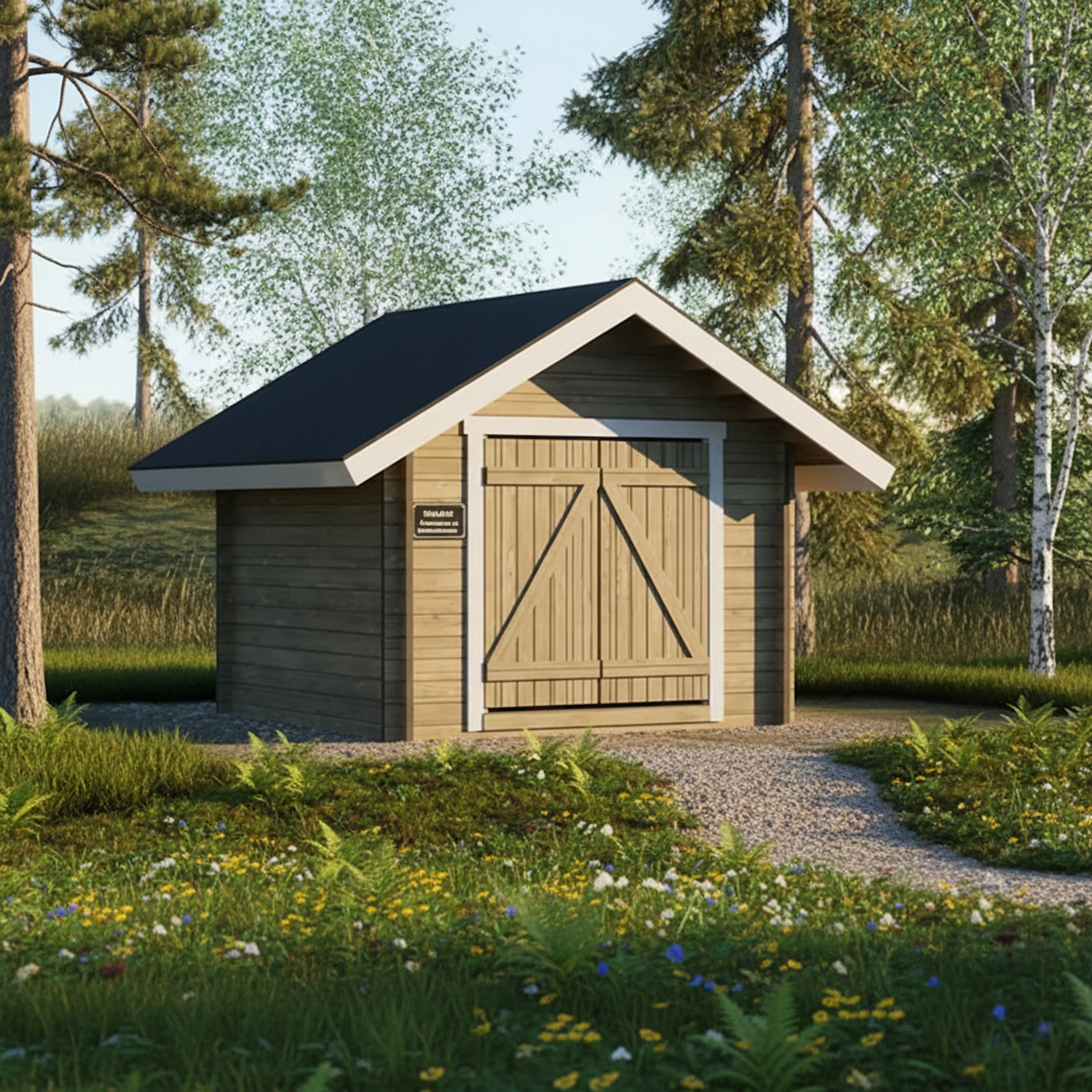 Timmerförråd LP Garden S-S Rak Vägg 6,2m² – Lappländsk Timmerkvalitet