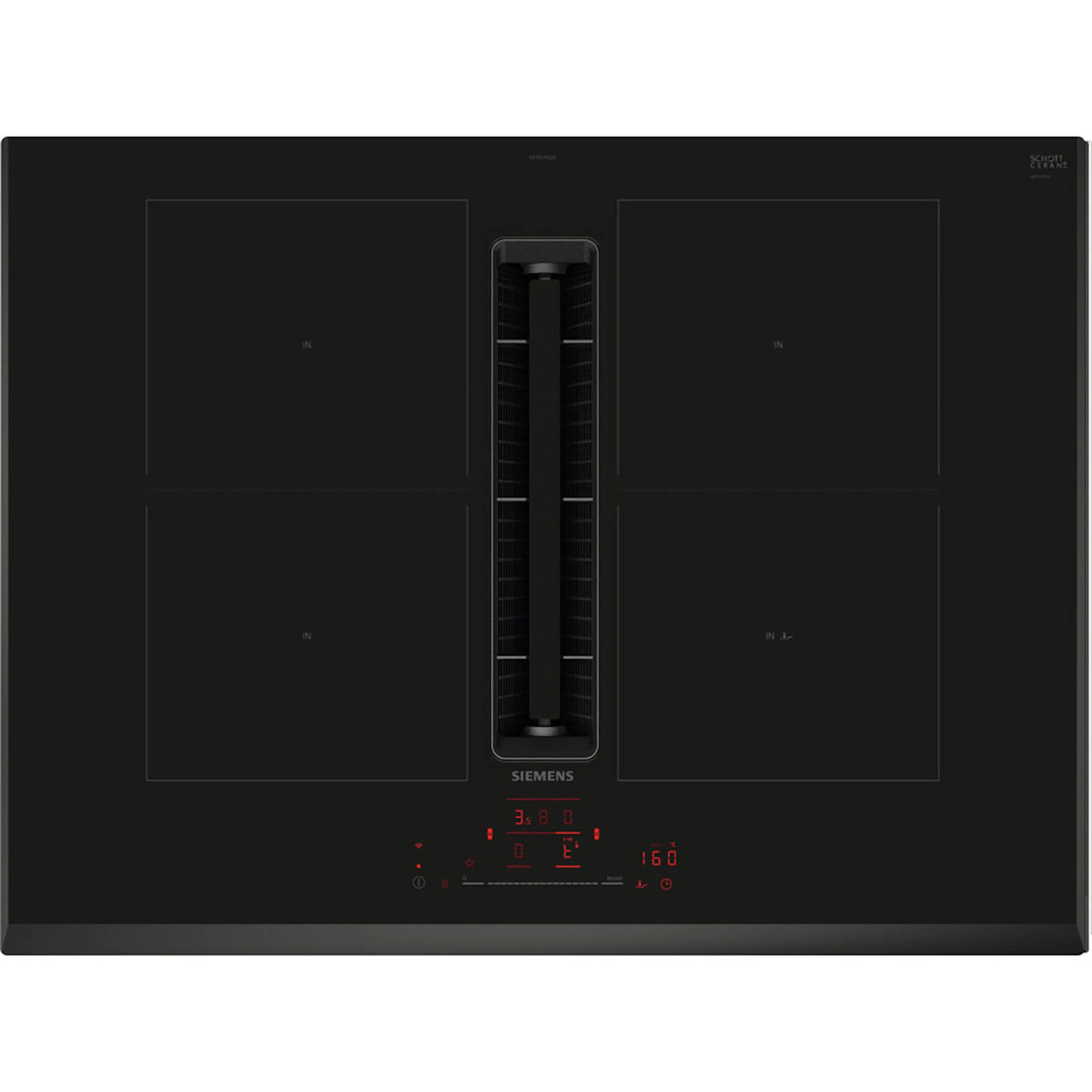 Induktionshäll Siemens ED751HQ26E Med Inbyggd Fläkt 70 cm Utan Ram