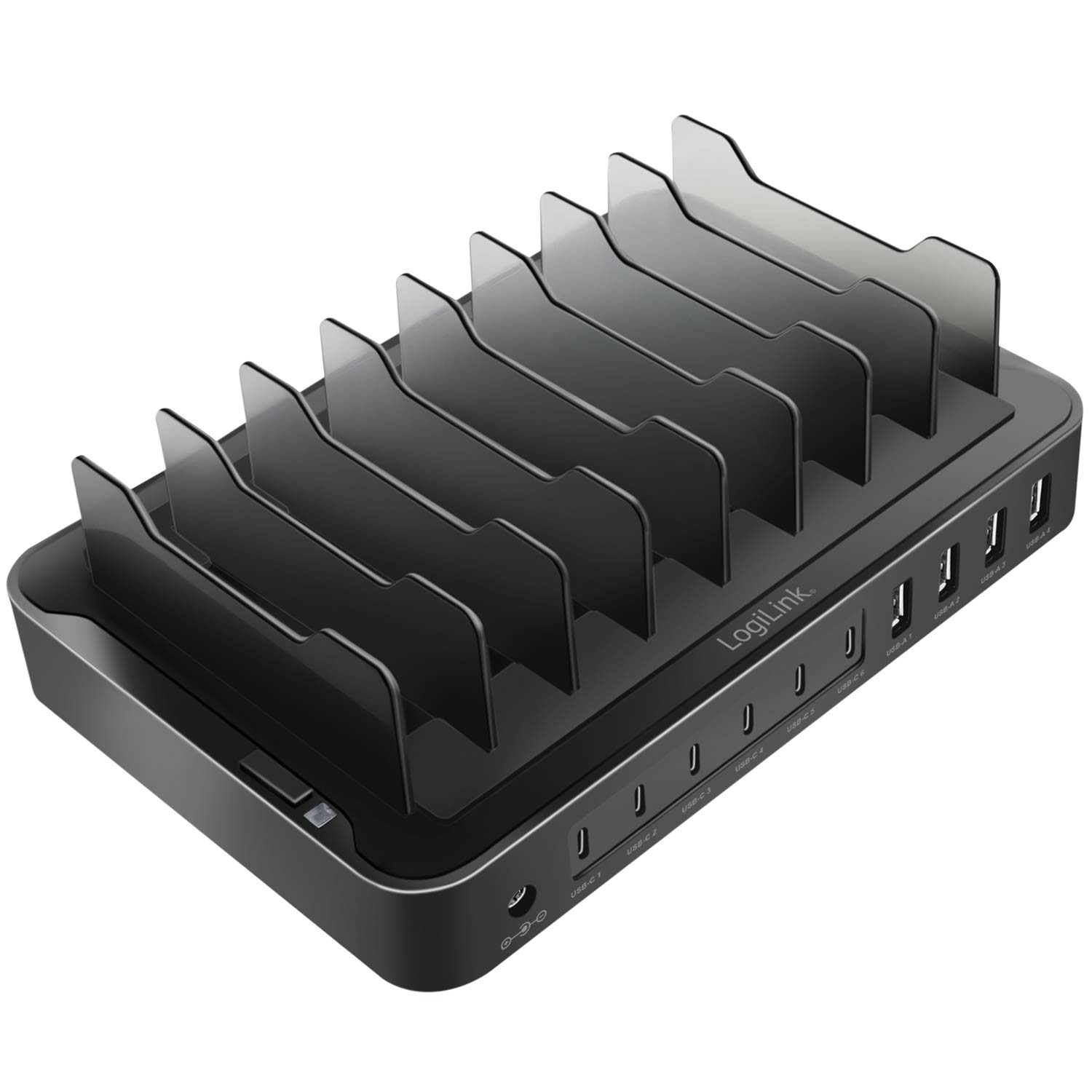 Laddstation LogiLink 10 Portar 6 st USB-C + 4st USB-A PD/QC3.0 120W