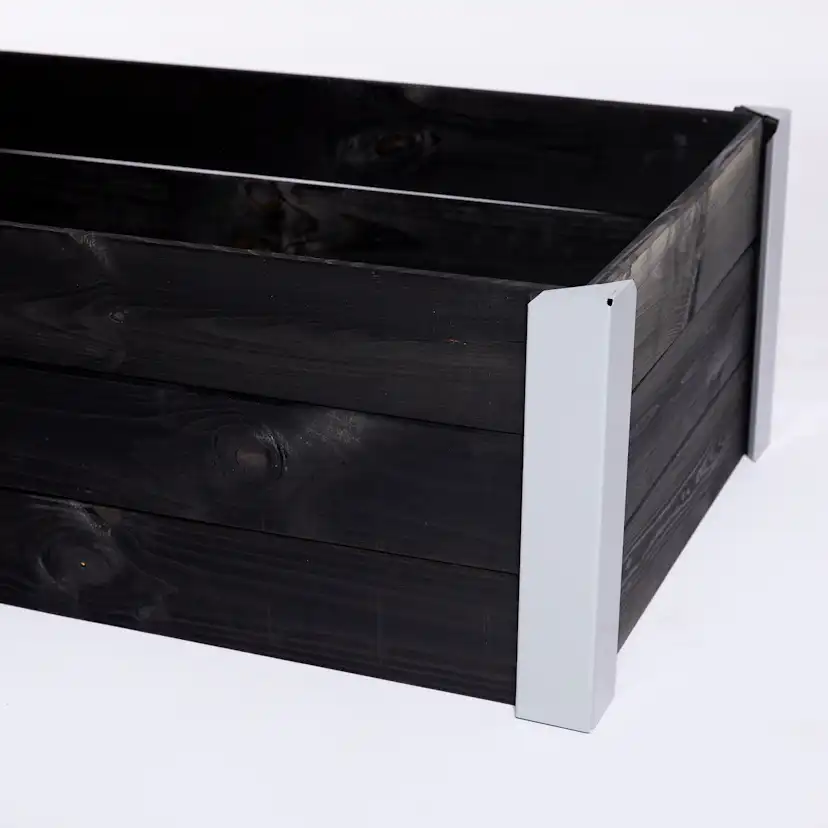 Odlingslåda Hortus Trä Grundmålad Svart 33x93x53 Med Metallhörn