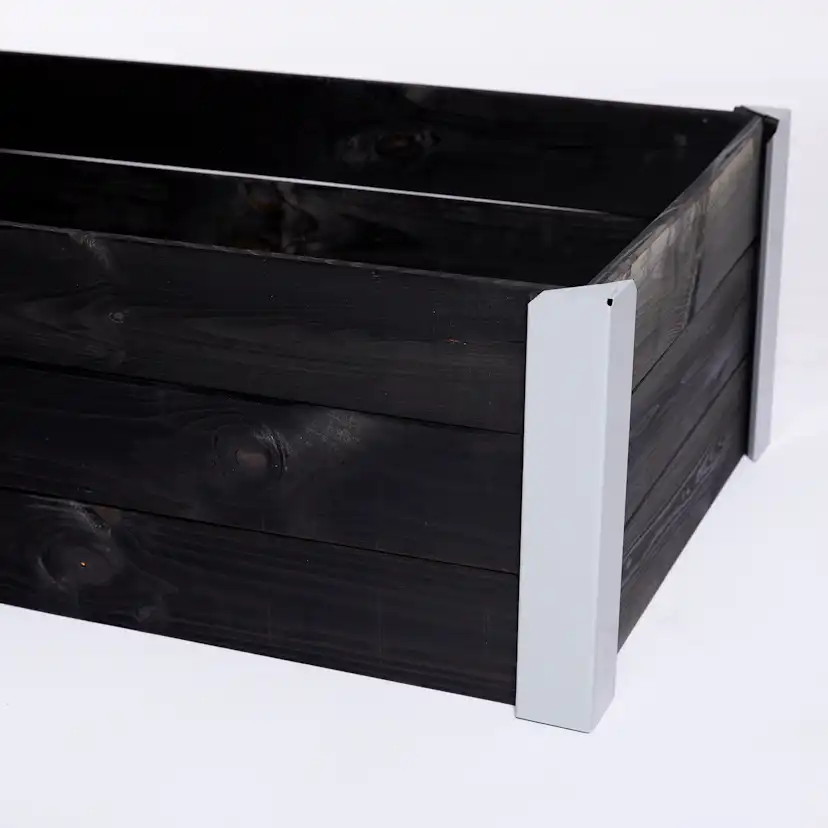 Odlingslåda Hortus Trä Grundmålad Svart 33x93x53 Med Metallhörn
