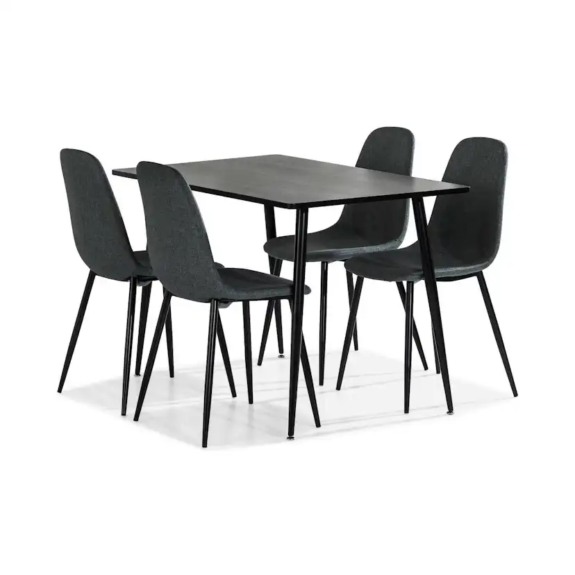 Matgrupp Basic Home MarcelenRektangulärt Matbord 120 cm med 4 Nibe Matstol