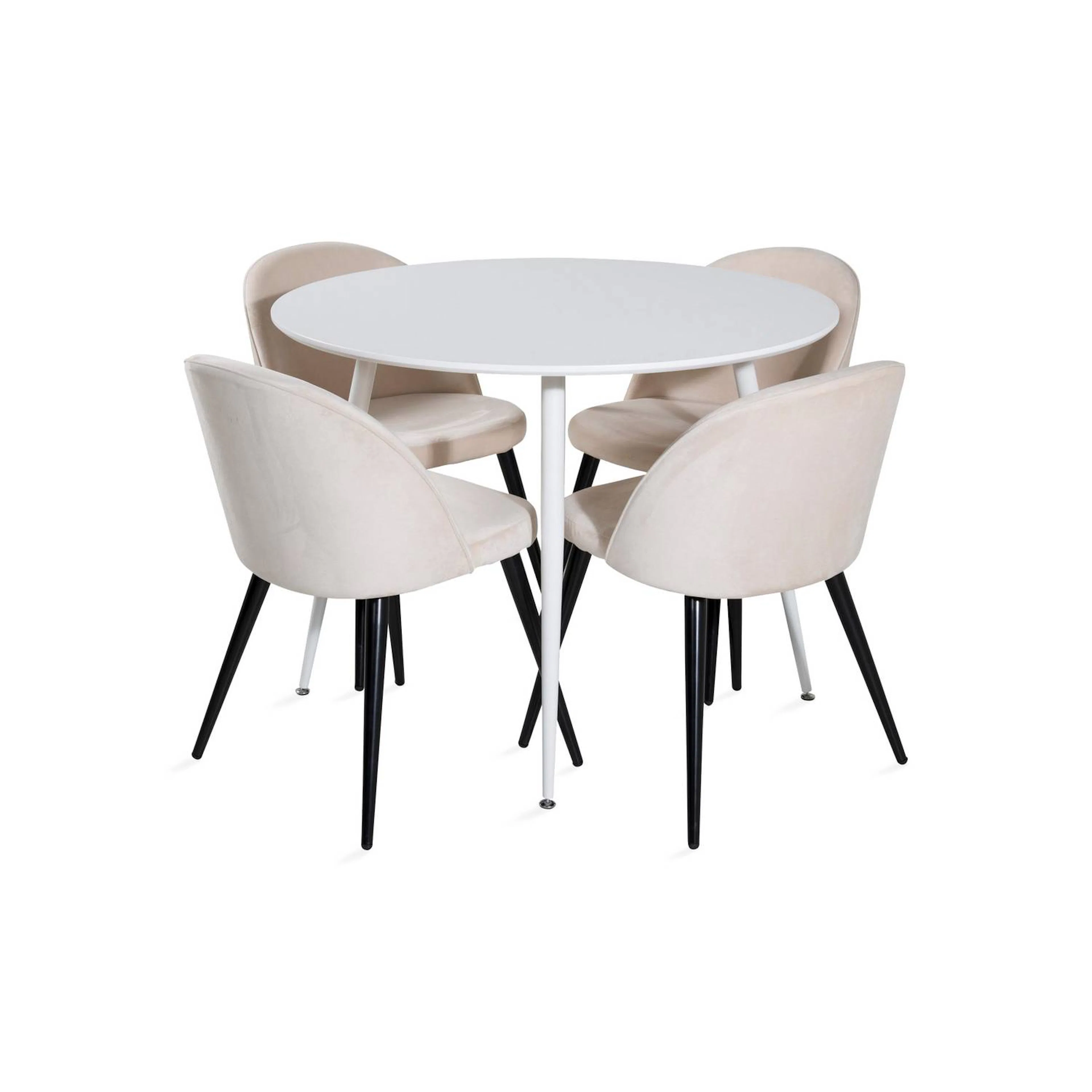 Matgrupp Concept 55 Ridones Runt Matbord 100 cm med 4 Valeri Matstol