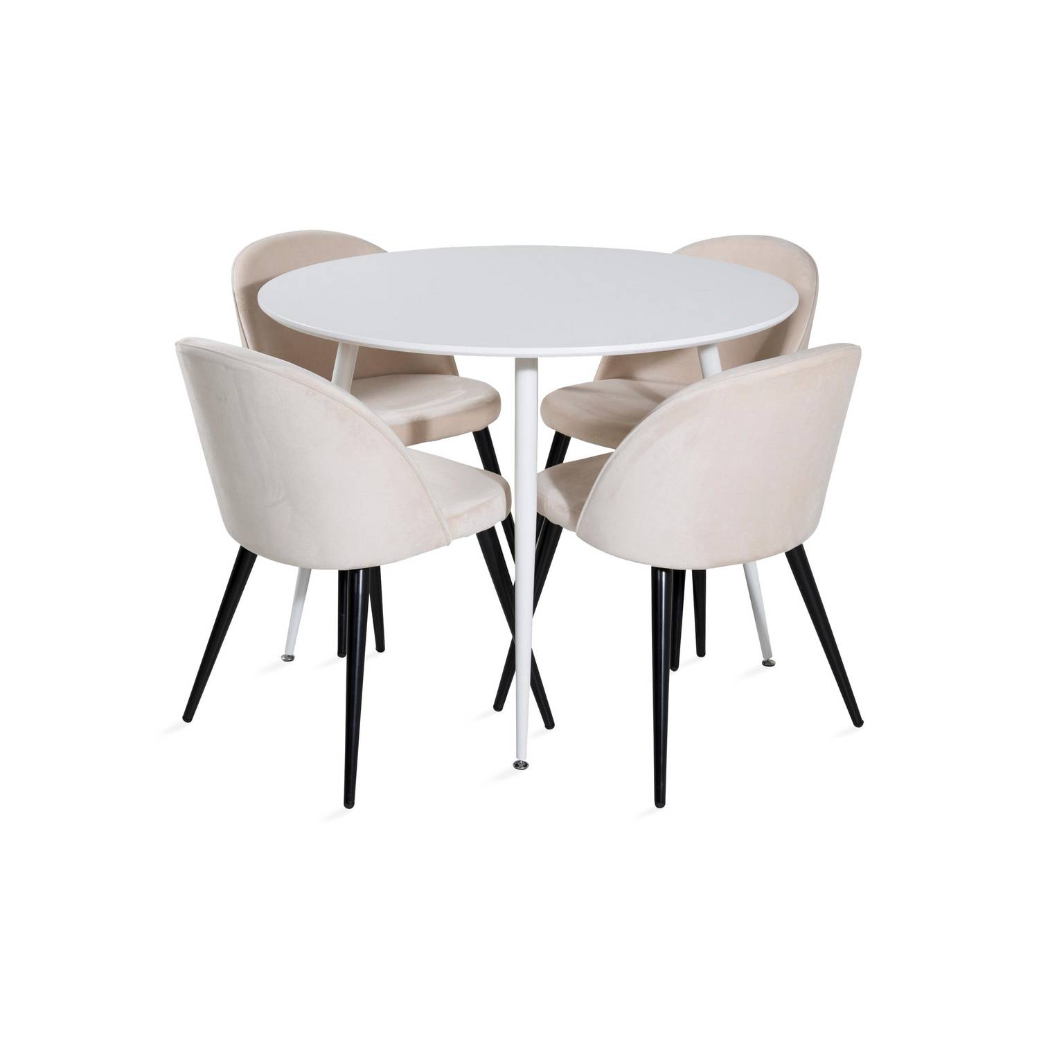 Matgrupp Concept 55 Ridones Runt Matbord 100 cm med 4 Valeri Matstol