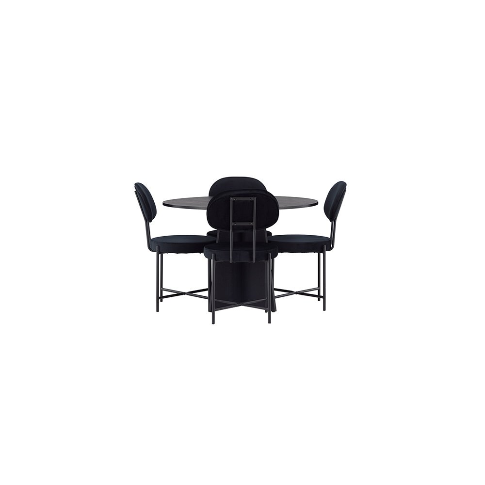 Matgrupp Venture Home Bootcut Ø110 cm med 4 st Stella stolar