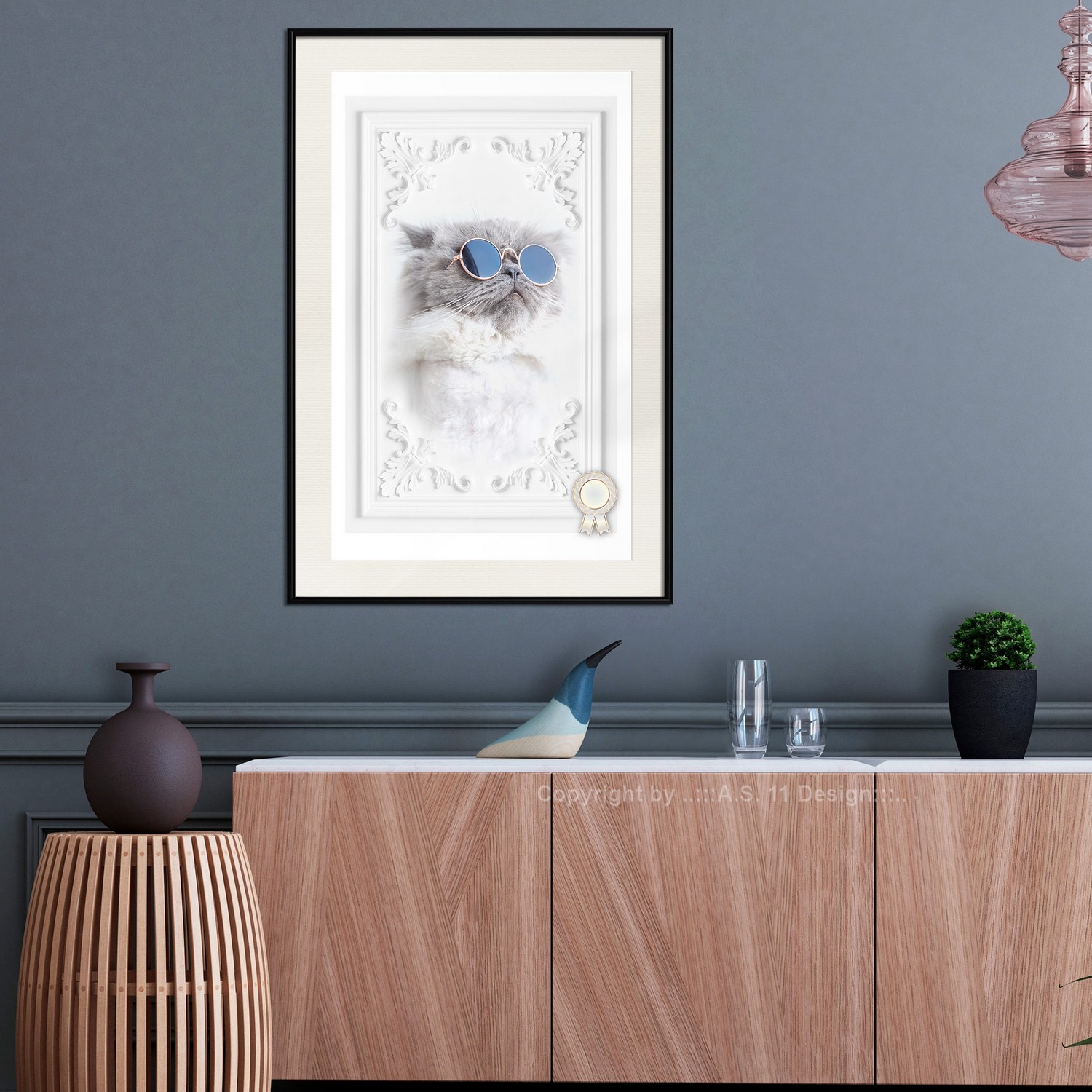Poster Artgeist Affisch Cat with Glasses