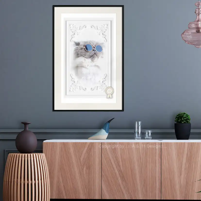 Poster Artgeist Affisch Cat with Glasses