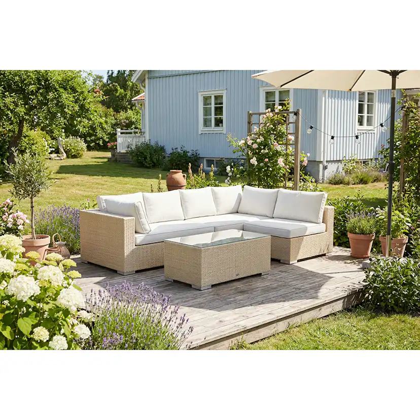 Loungegrupp Comfort Garden Bahamas utomhus loungegrupp 5-sits med vändbar schäslong och bord
