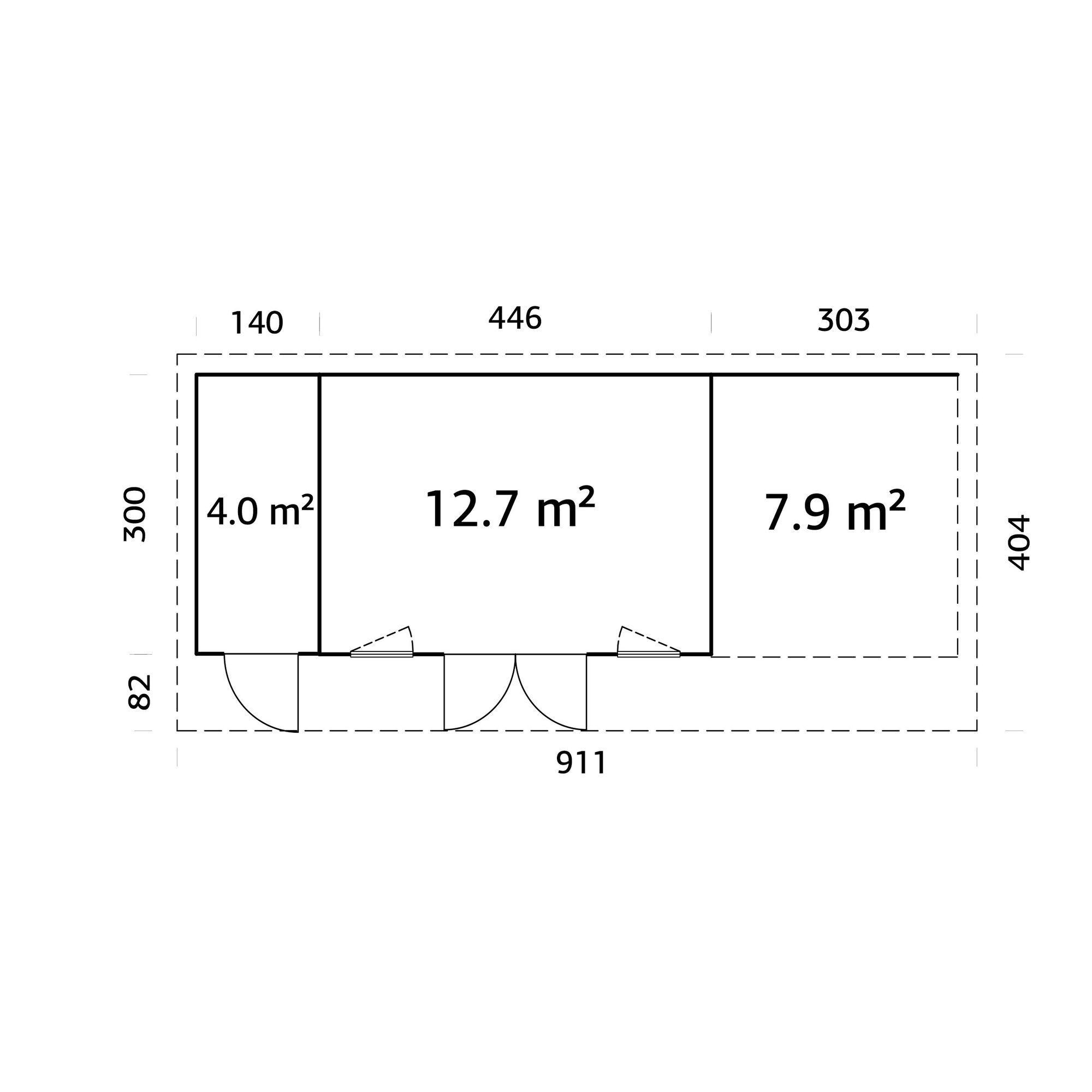 Stuga Palmako Aurelia 25,6 m² (inv. 24,6 m²)