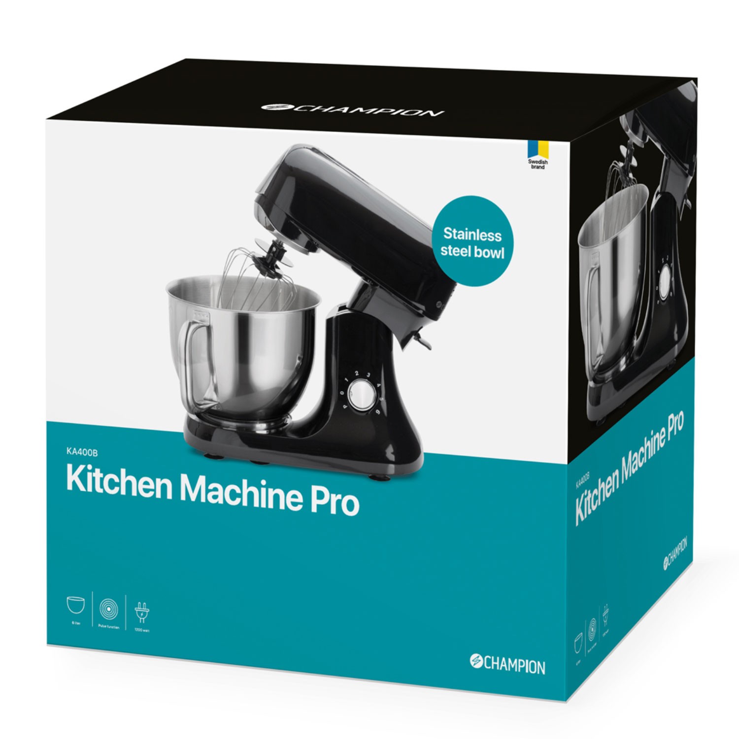 Köksmaskin Champion Pro 6L 1200W KA400 Shiny Black