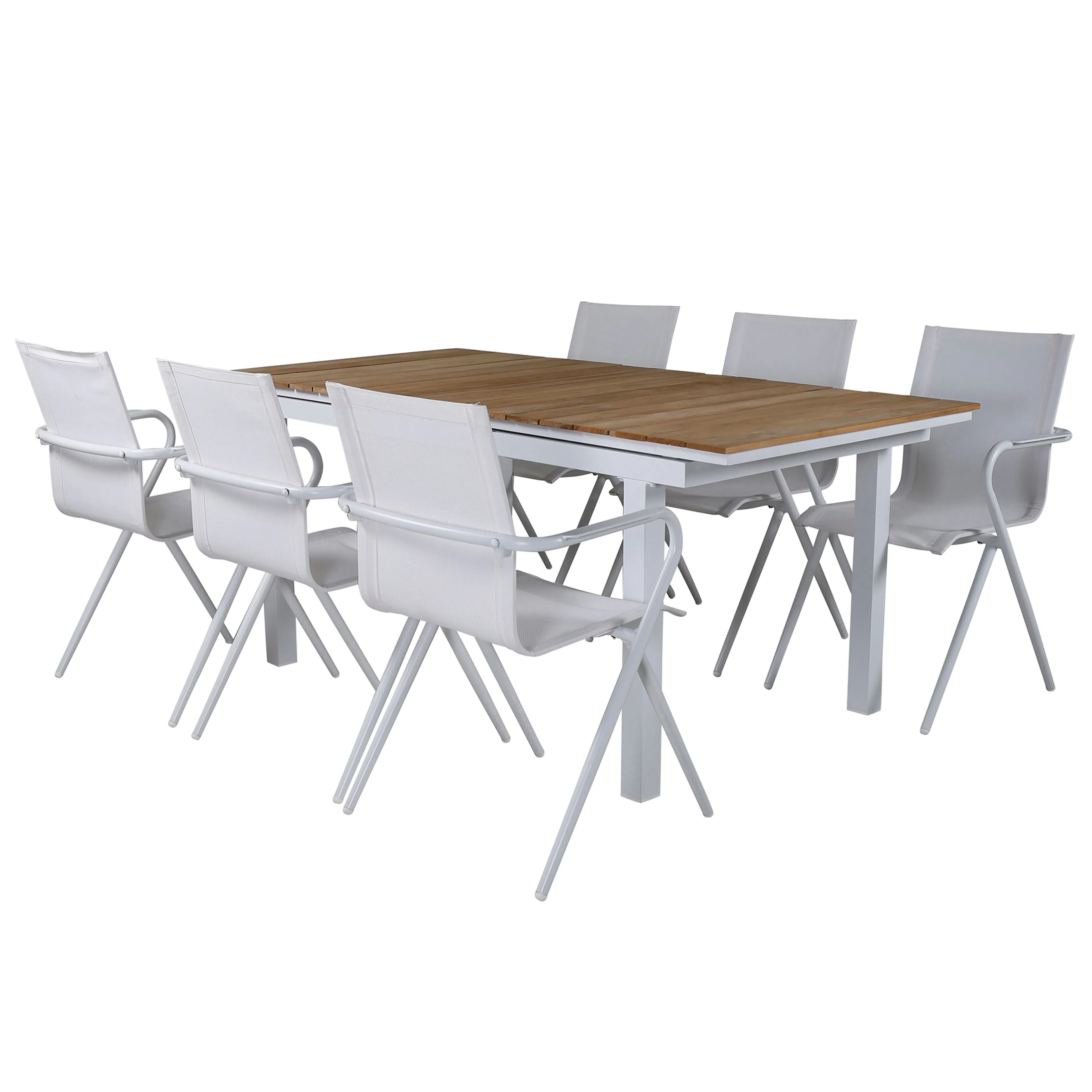 Matgrupp Venture Home Mendi med 6 Act Stolar Vit