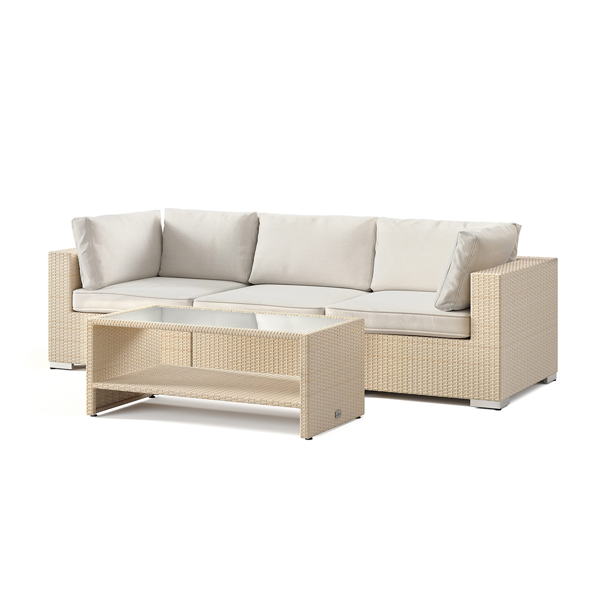 Loungegrupp Comfort Garden Bahamas utesoffa 3-sits med bord och hylla