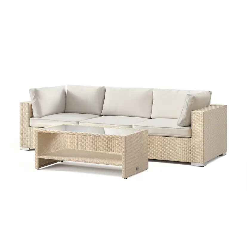 Loungegrupp Comfort Garden Bahamas utesoffa 3-sits med bord och hylla