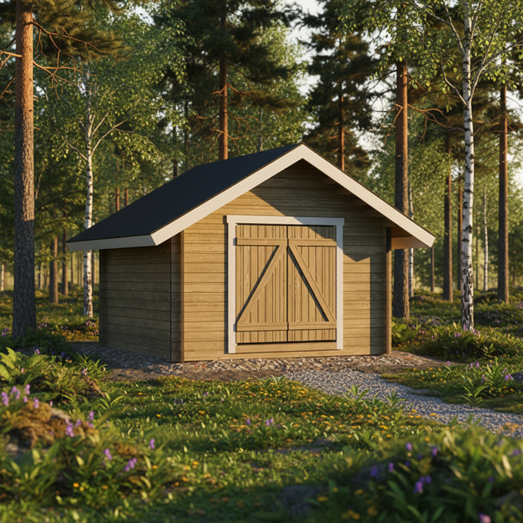 Timmerförråd LP Garden S-M (10m²) Rak Vägg