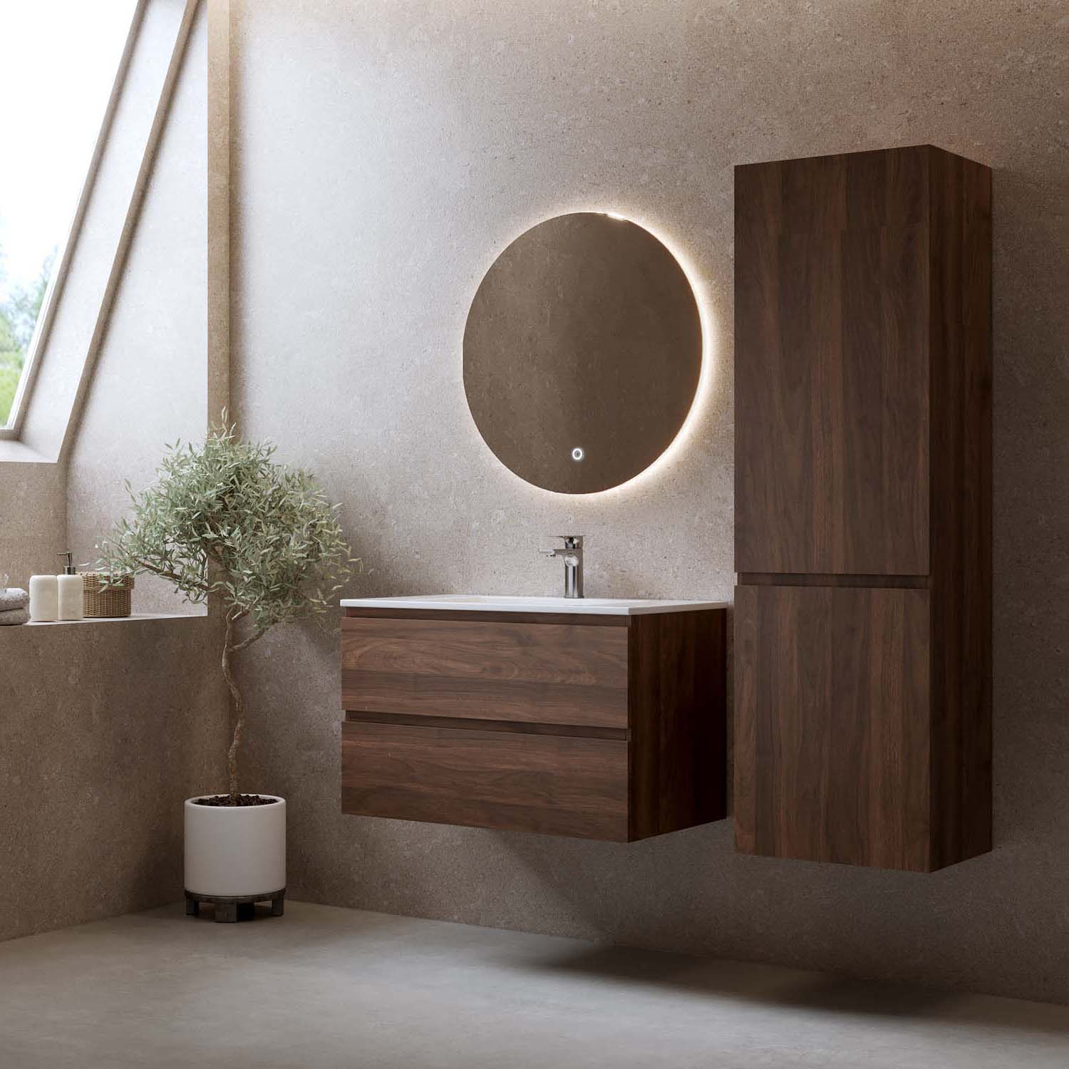 Tvättställsskåp Bathlife Eufori Valnöt