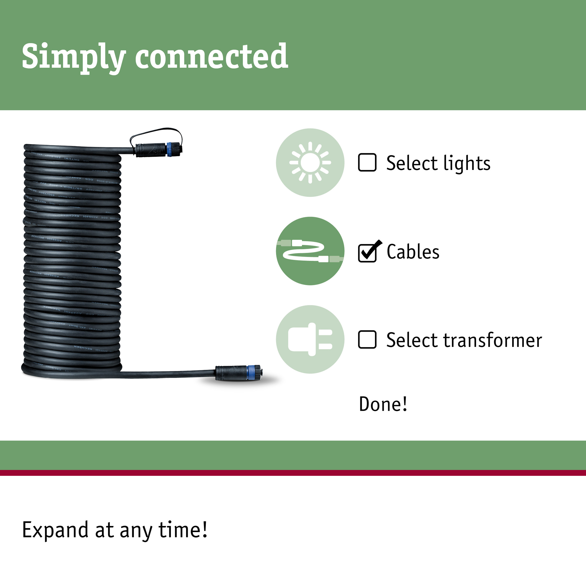 Anslutningskabel Paulmann Plug & Shine IP68 1in-1ut Kabellängd: 10 m
