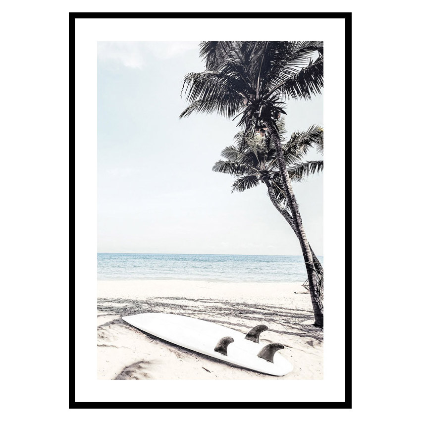 Poster Gallerix Surfboard On Beach