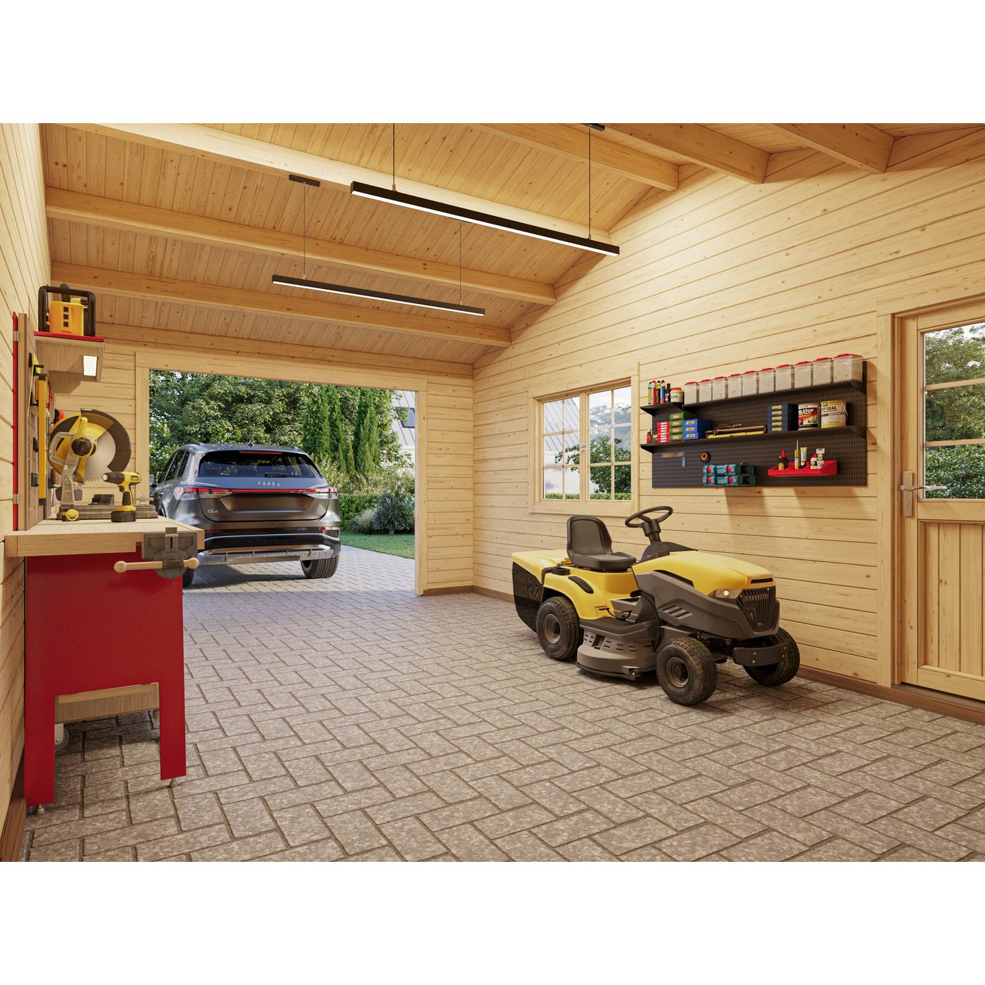 Garage Palmako Roger med Carport 36,5 m2