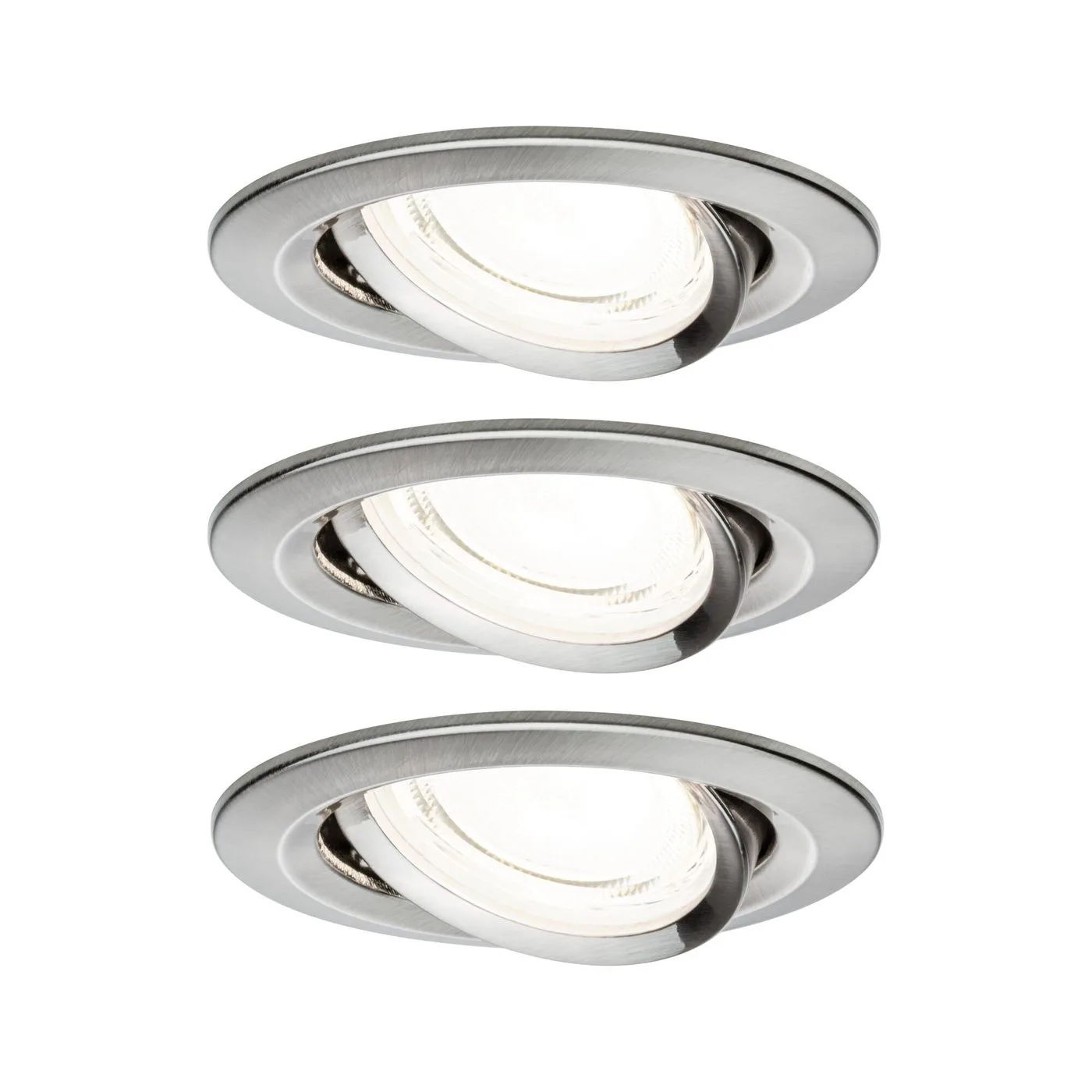 Downlight Paulmann Nova Coin 3-pack Borstat järn, 84 mm, Vridbar, Nej, 3x2,8 W