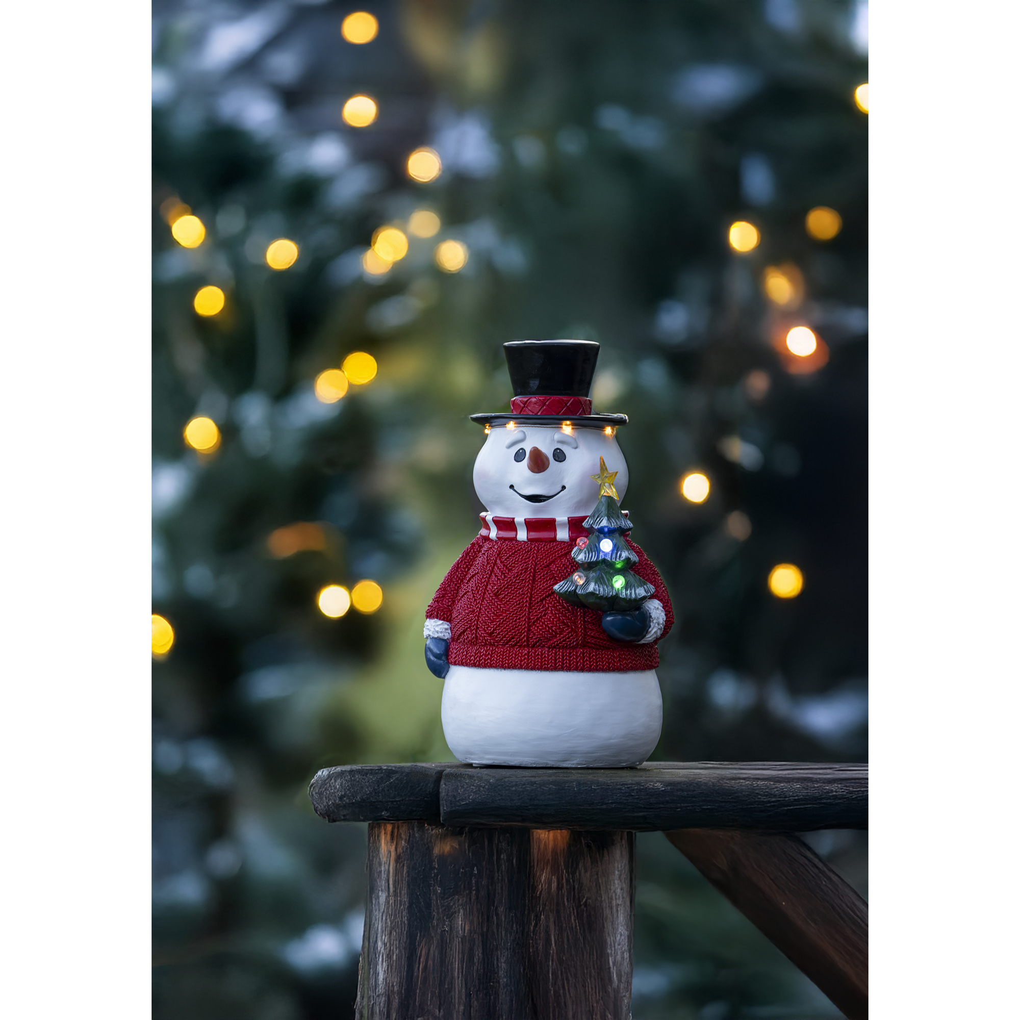 Juldekoration Gnosjö KonstsmideSnögubbe 35cm LED Utomhus