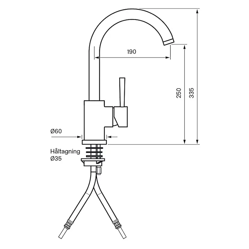 Köksblandare Tapwell EVO 180 Polerad Mässing Polerad Mässing