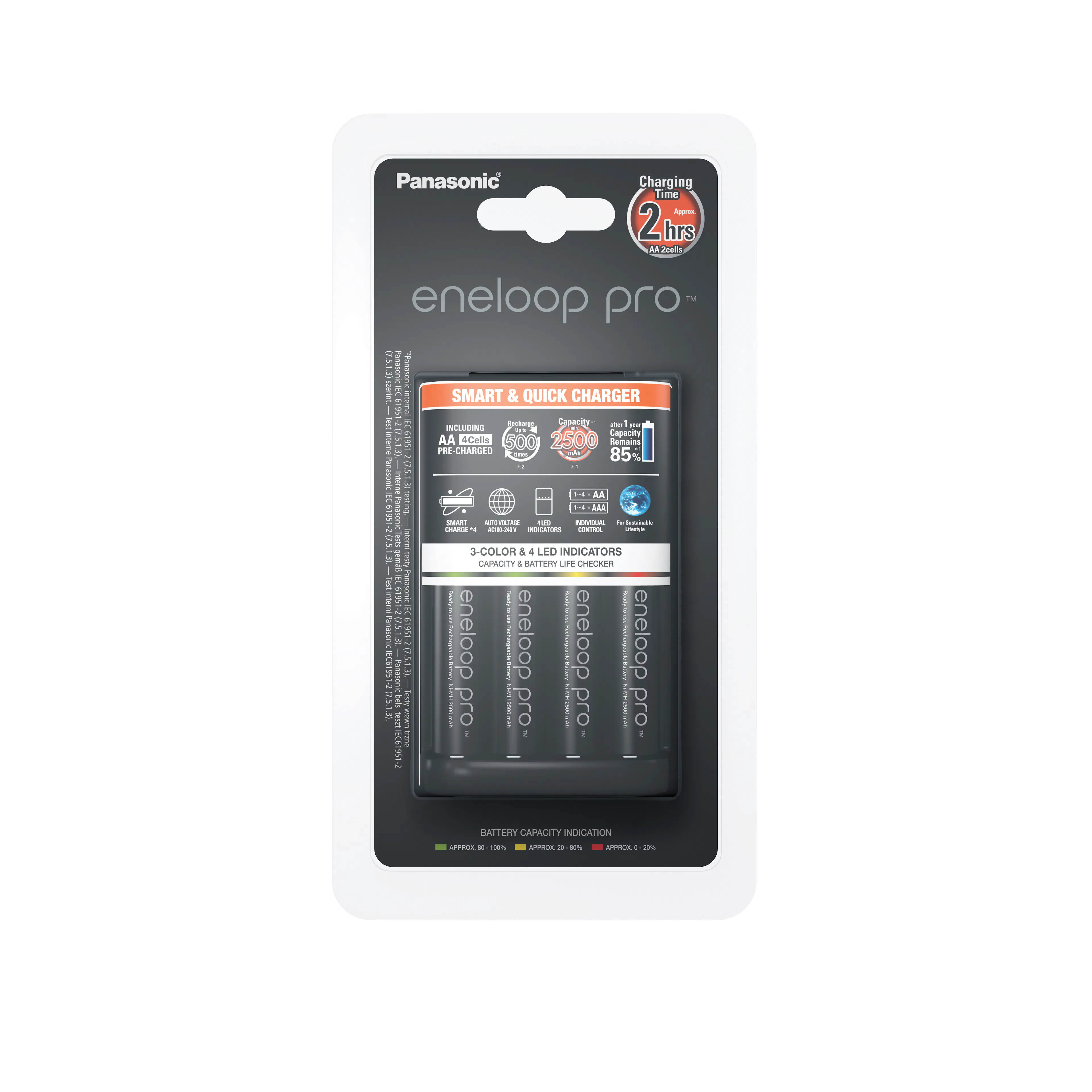 Batterikit Panasonic Smart Snabbladdare inkl. 4xAA 2500mAh