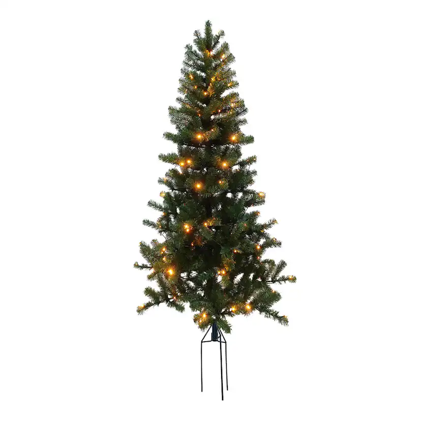Plastgran Nordic Winter Aske Julgran med LED för Utomhus med Spett