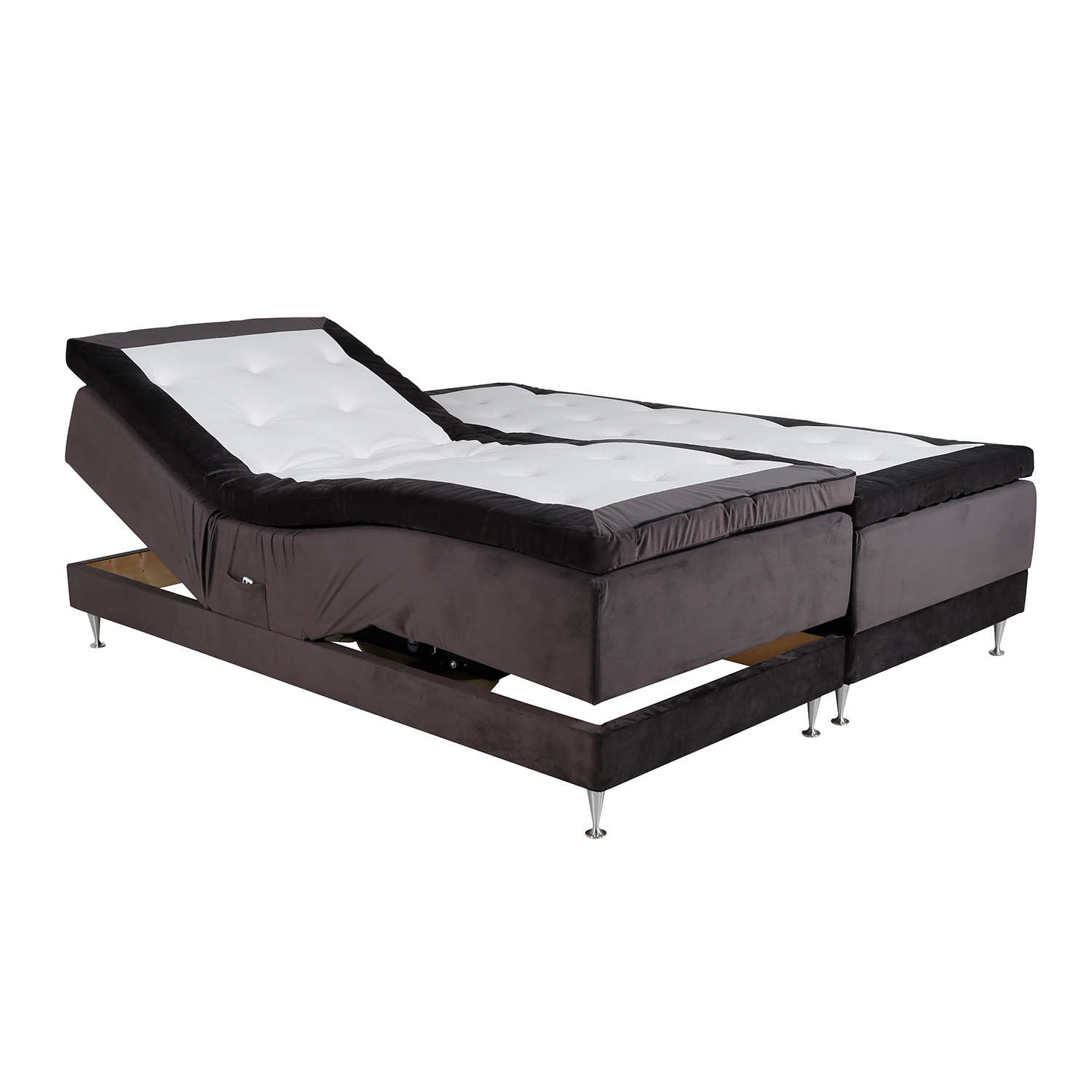 Ställbar Kontinentalsäng Venture Home Vansbro 180x200 Mörkgrå Sammet