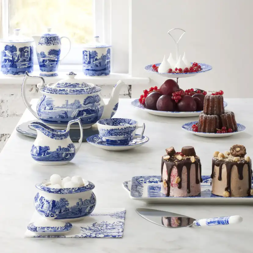 Tekopp Spode Blue Italian med Fat