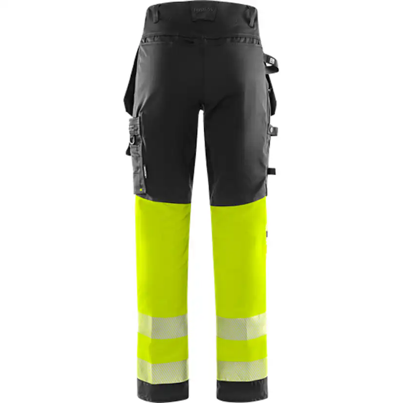 Varsel hantverkarbyxa stretch 2706 PLU, klass 1 Storlek: D112, Svart/Gul