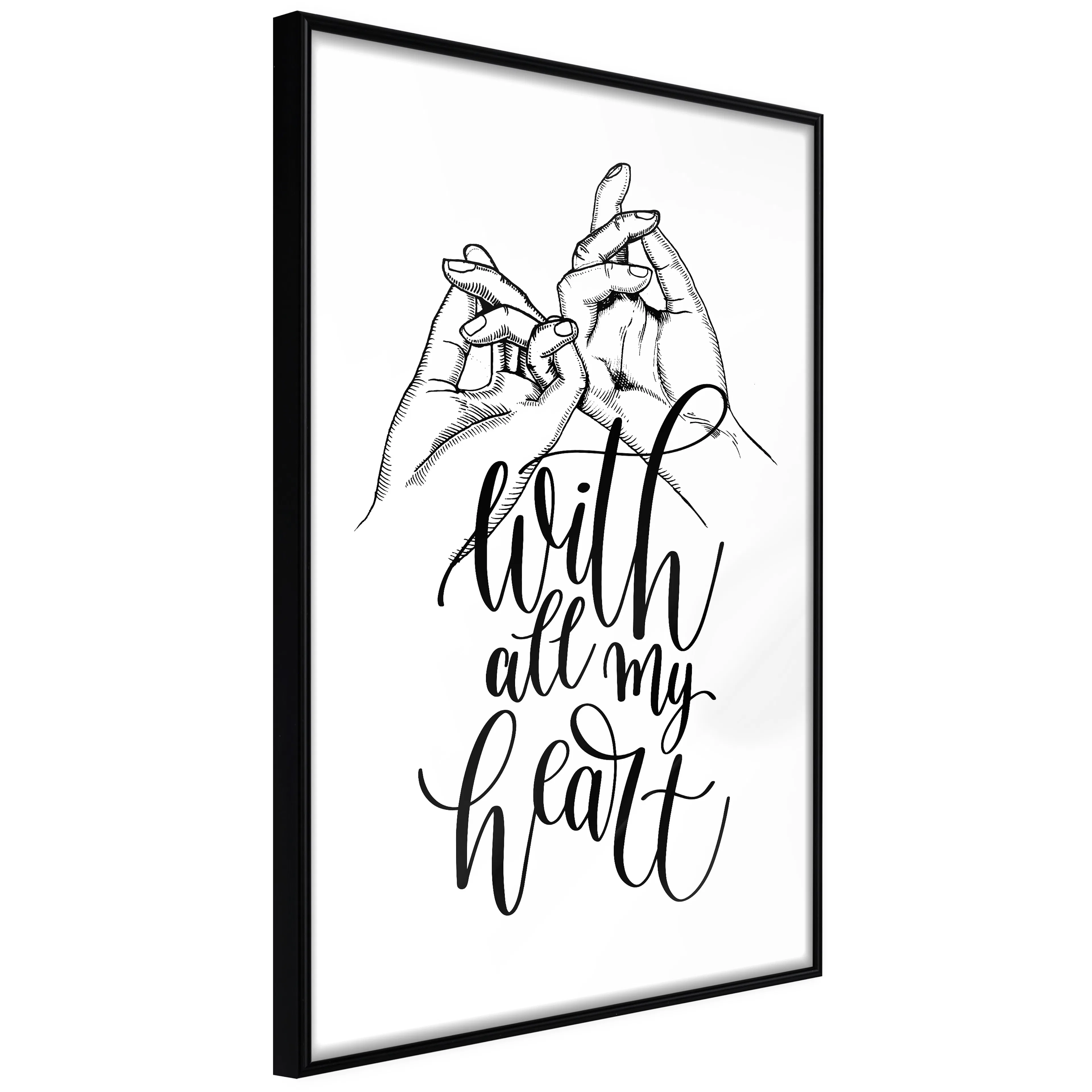 Affisch - With All My Heart [Poster] 40x60 Svart ram, 40x60 cm