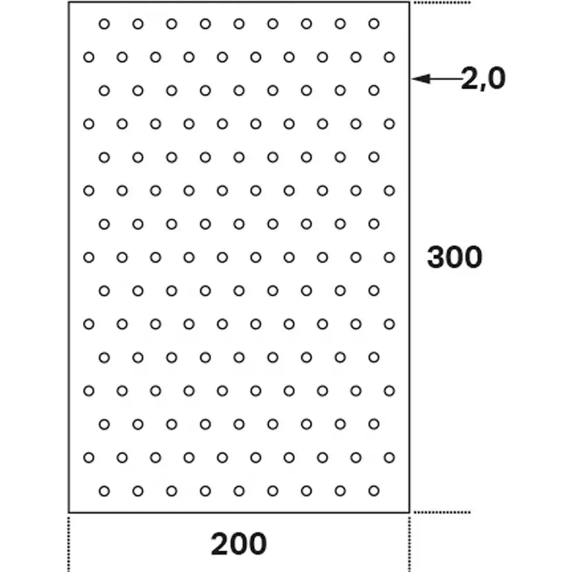 Hålplatta Hp 200x300x2,0 200x300x2,0 mm