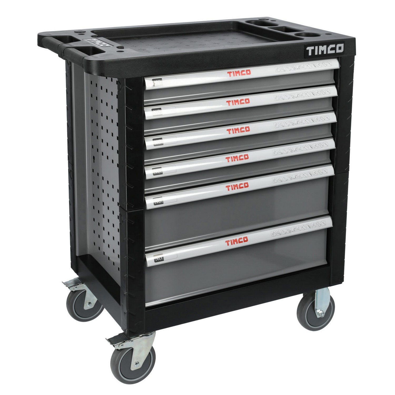 Verktygsvagn Timco 6 ltk 220-delad med Verktyg Grå