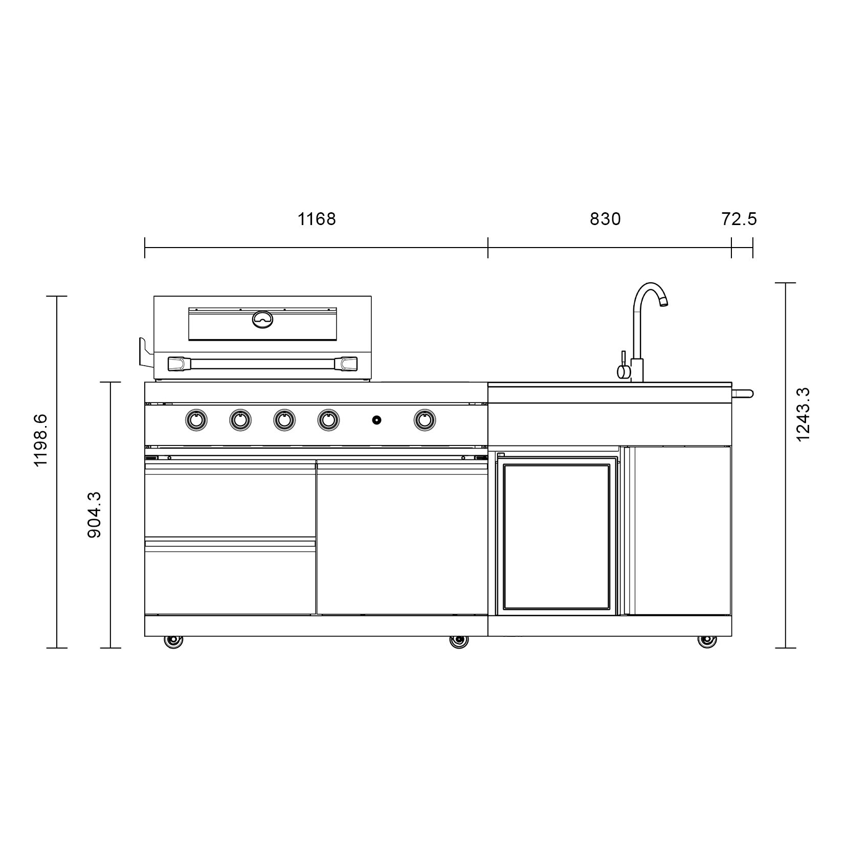 Fristående utekök Myoutdoorkitchen Pure Compact Stainless