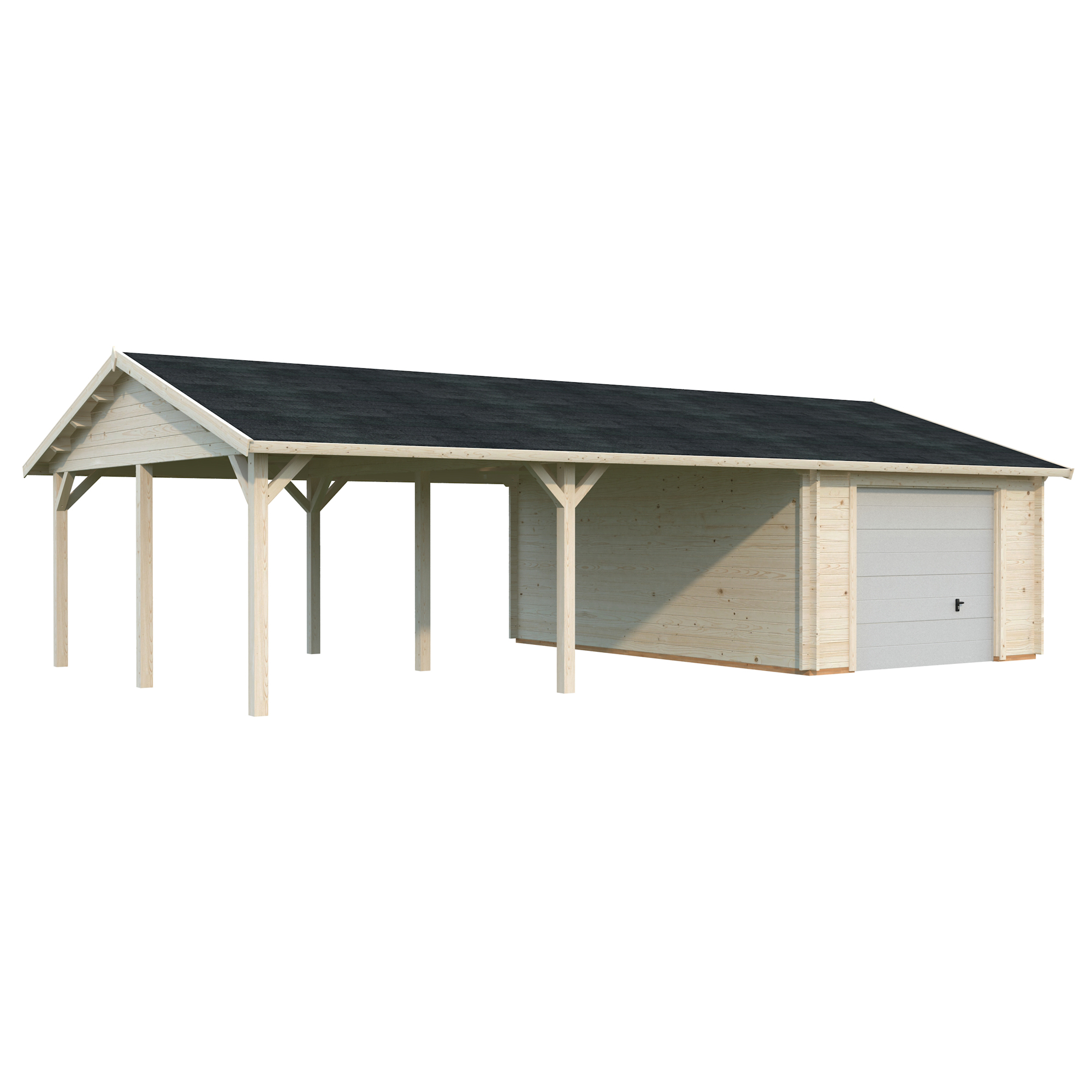 Garage Palmako Roger med Carport 53,1 m2 och Takskjutport