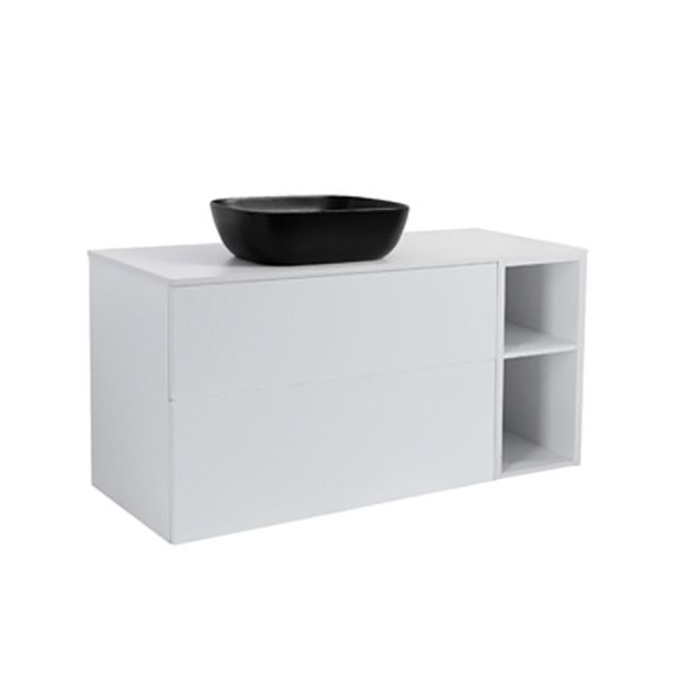 A IS90+30Ö GRÅ BS VIT+TS REKSV Färg: Ljusgrå, Färg Tvättställ: Svart, Färg Bänkskiva: Vit, Rektangulär Form, Storlek: 740x1210 mm