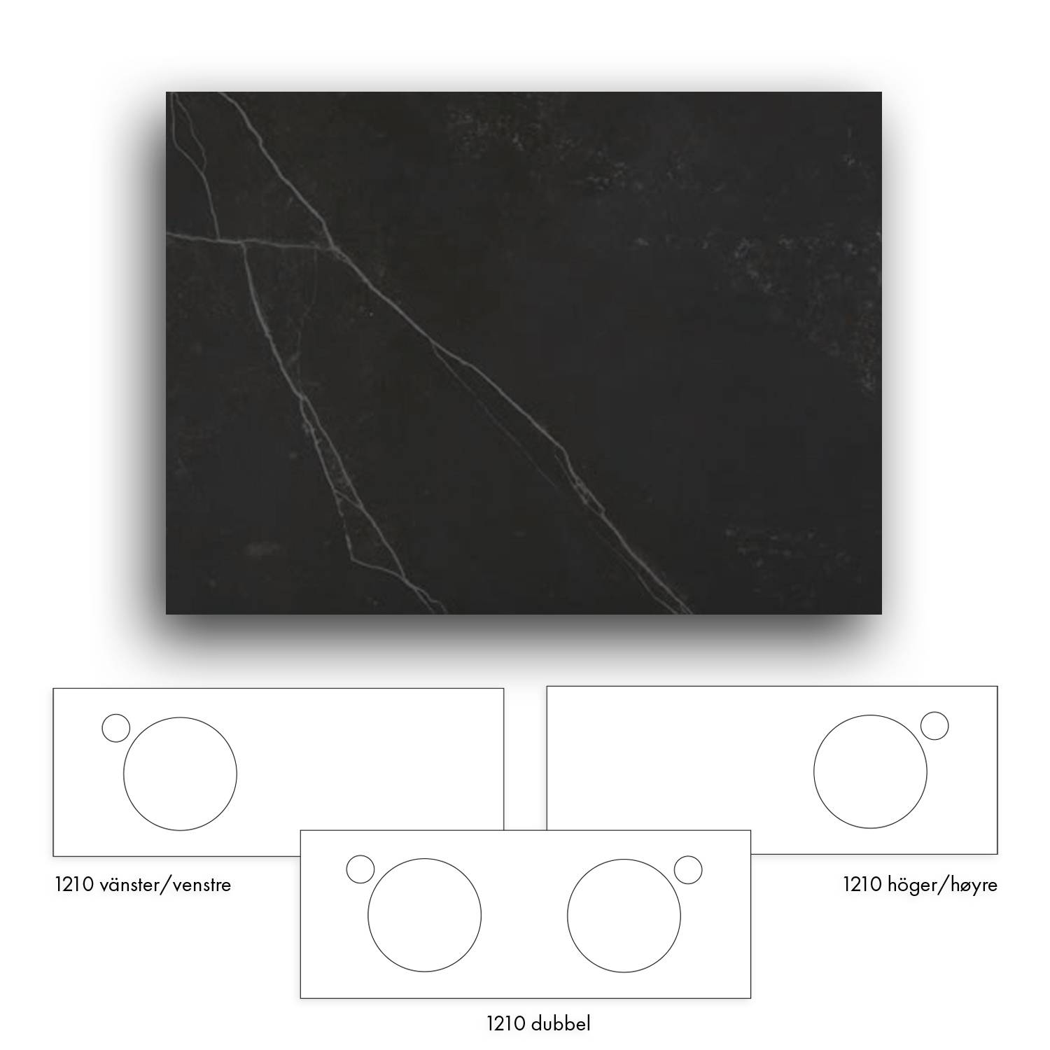 Bänkskiva Macro Design Crown+ Dekton  1210 till Tvättställsskåp Crown