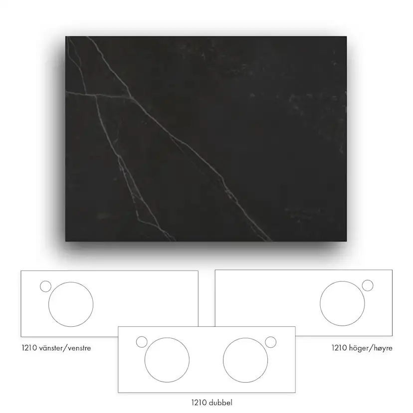 Bänkskiva Macro Design Crown+ Dekton 1210 till Tvättställsskåp Crown