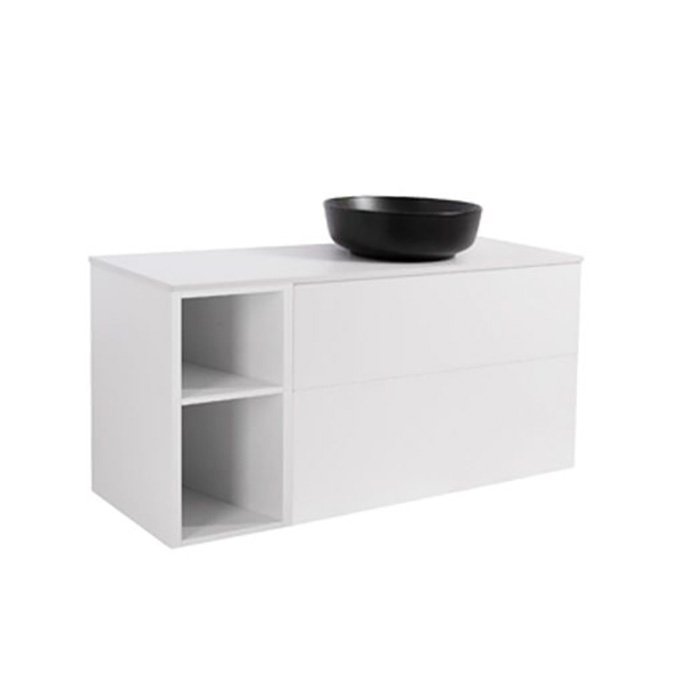 A IS90+30Ö VIT BS VIT+TS RUSV Färg: Vit, Färg Tvättställ: Svart, Färg Bänkskiva: Vit, Rund Form, Storlek: 740x1210 mm