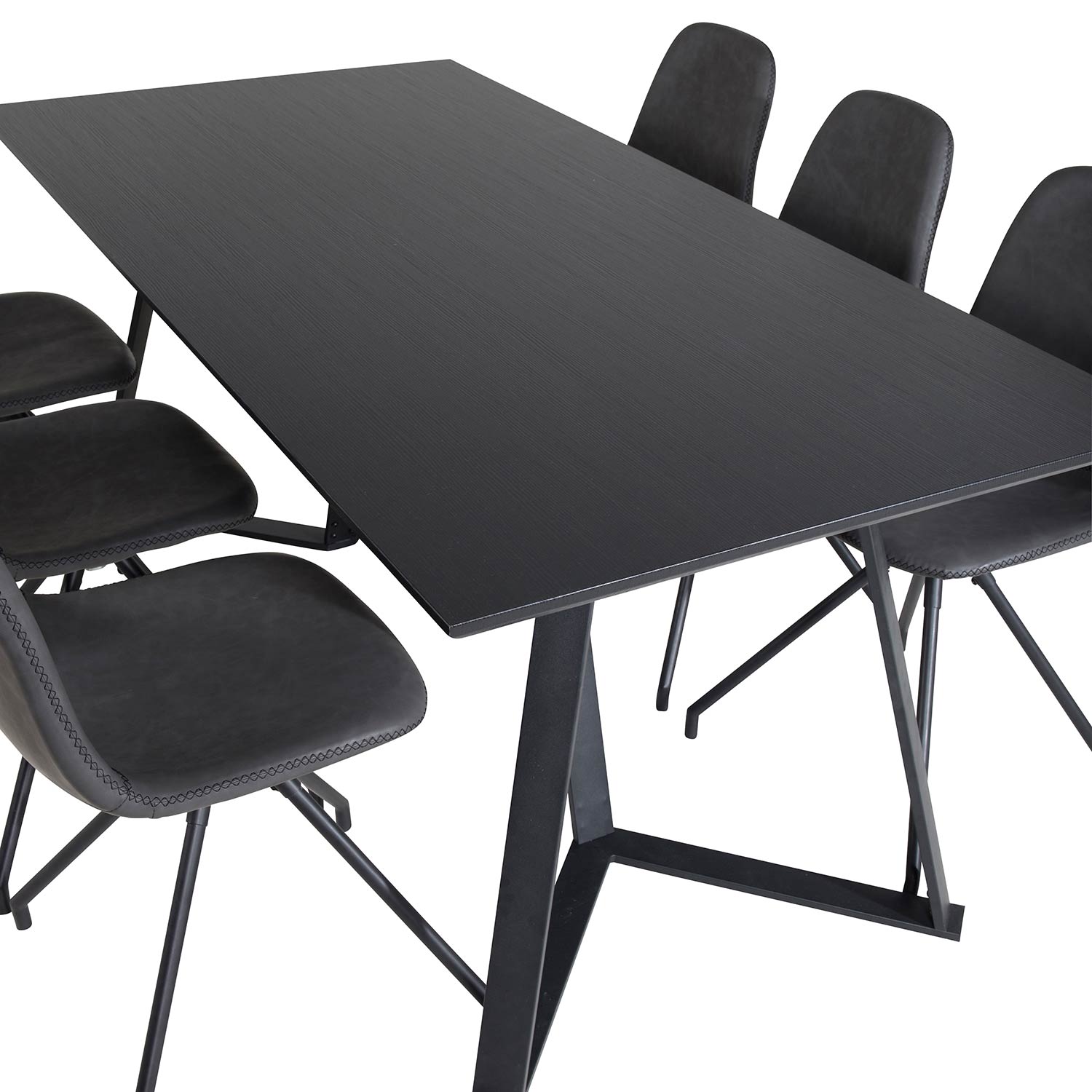 Matgrupp Venture Home Madde med 6 Pobbie Stolar Konstläder